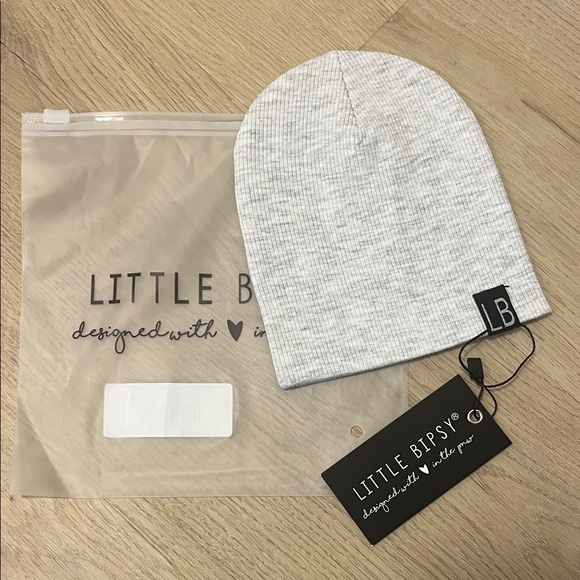 Little Bipsy Other - Little Bipsy Light Gray Baby Knit Beanie